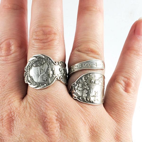 vintage sterling silver souvenir spoon ring by midnight jo