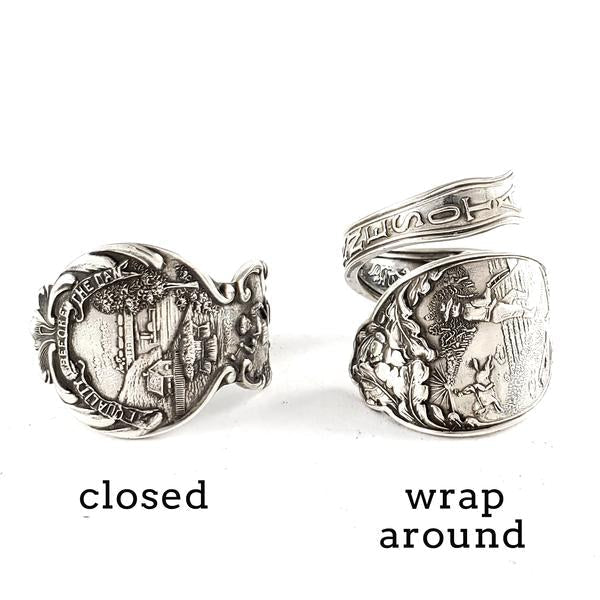 vintage sterling silver souvenir spoon ring by midnight jo