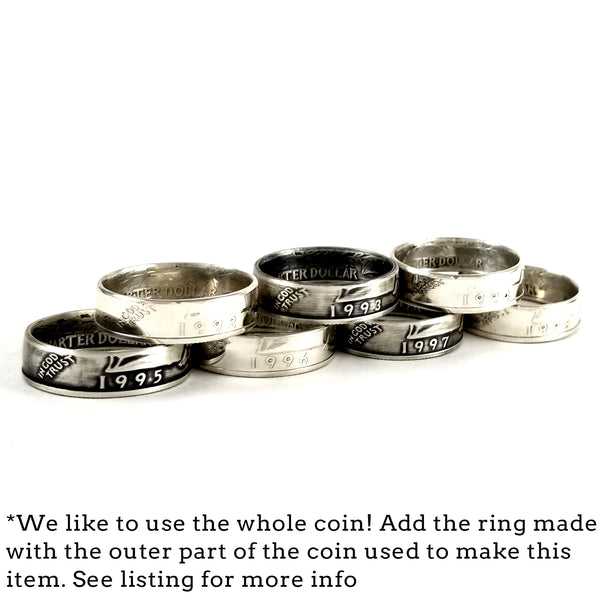 silver washington quarter rings by midnight jo