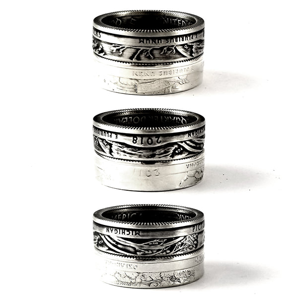 Silver national park quarter rings by midnight jo