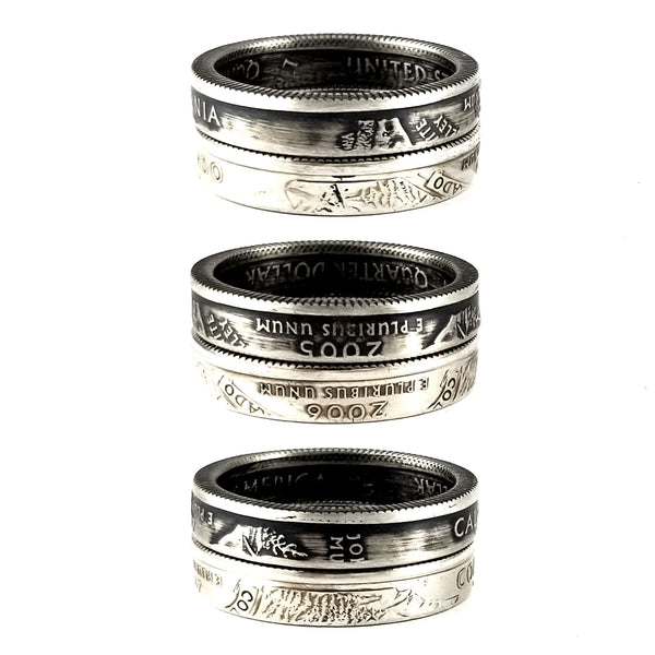 Silver State Quarter Stacking Coin Ring by midnight jo