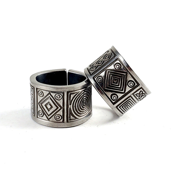 Cambridge Aztec Stainless Steel Spoon Ring by Midnight Jo