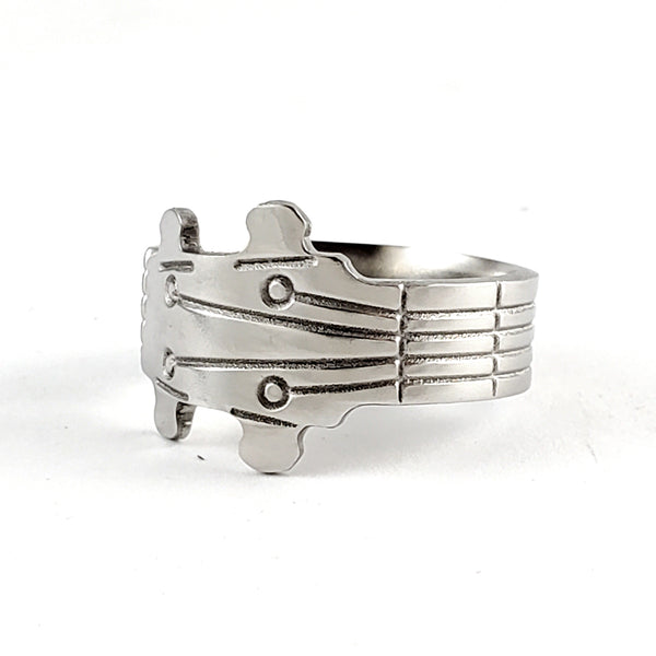 Bass Guitar Neck Stainless Steel Spoon Ring by Midnight Jo
