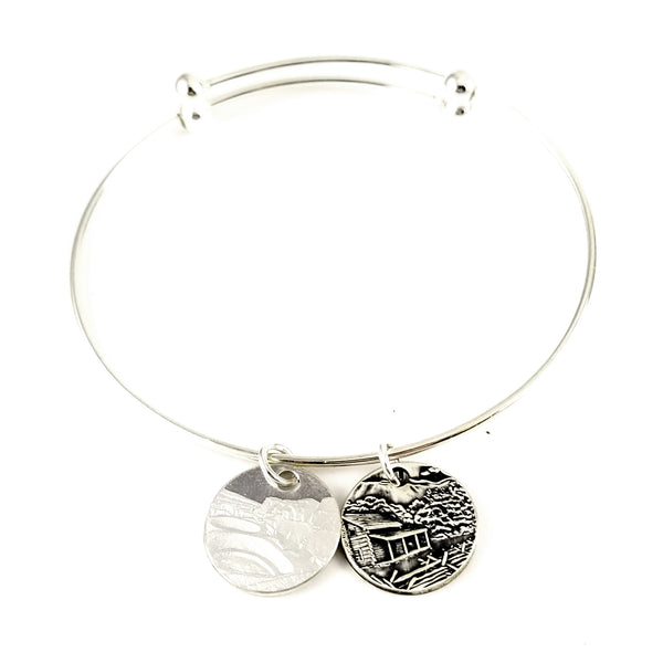 Silver National Park Quarter Large Punch Out Charm Bracelet by midnight jo