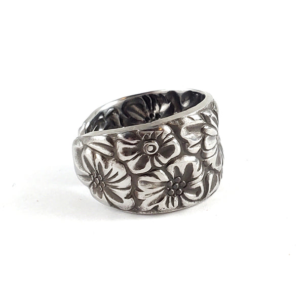 Cambridge Indonesian Floral Stainless Steel Spoon Ring Midnight Jo