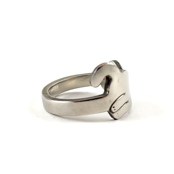 Cat Silhouette Stainless Steel Spoon Ring by Midnight Jo