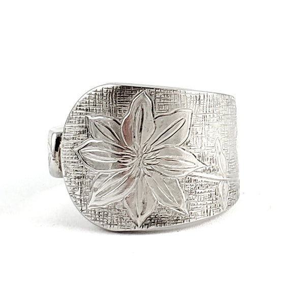 Liberty Tabletop Clematis Stainless Steel Spoon Ring by Midnight Jo american garden