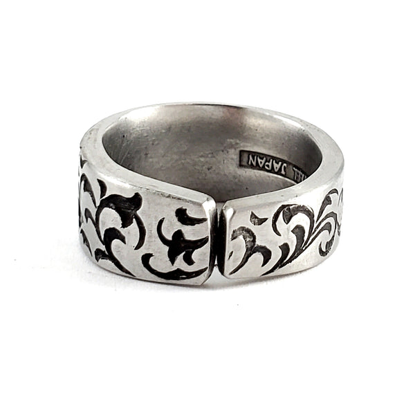 Damask Corsican Stainless Steel Spoon Ring by Midnight Jo vintage flatware