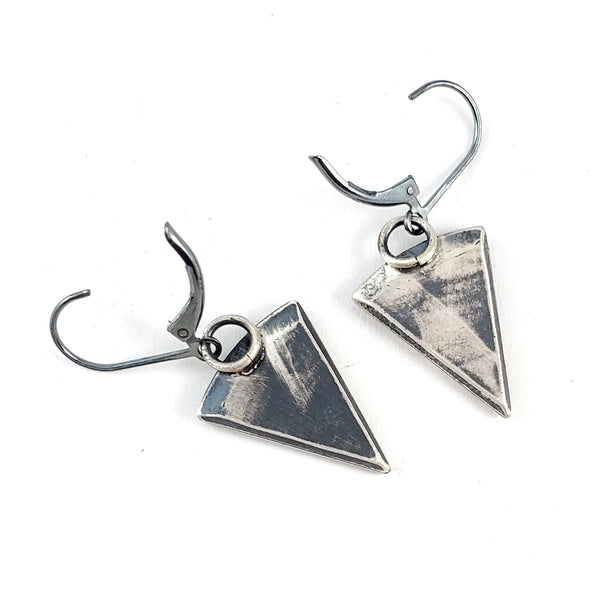 Silver Pizza Slice Coin Dangle Earrings by Midnight Jo shire post mint