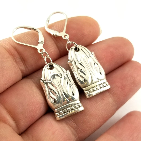 Danish Princess Fleur De Lis Spoon Earrings by Midnight Jo