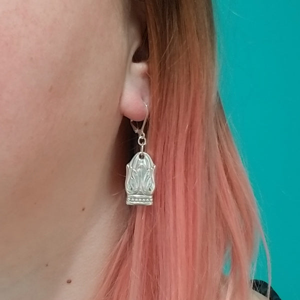 Danish Princess Fleur De Lis Spoon Earrings by Midnight Jo