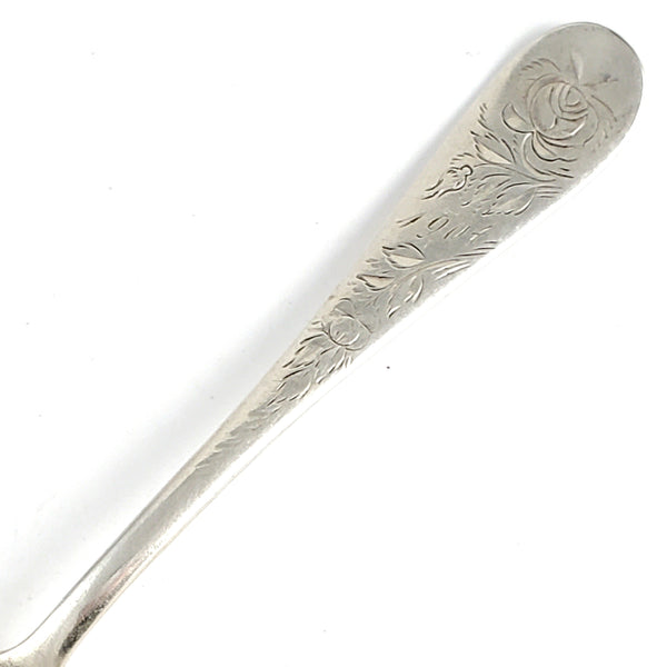 Antique Sterling Silver 1904 Floral Spoon Ring silverware flatware unique 5th anniversary gift