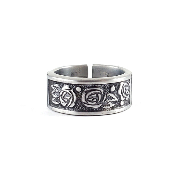 Dorette Stainless Steel Spoon Ring by Midnight Jo rose roses unique 5th wedding anniversary gift