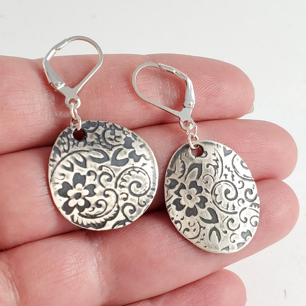 Sterling & Coin Silver Eco Chic Floral Earrings