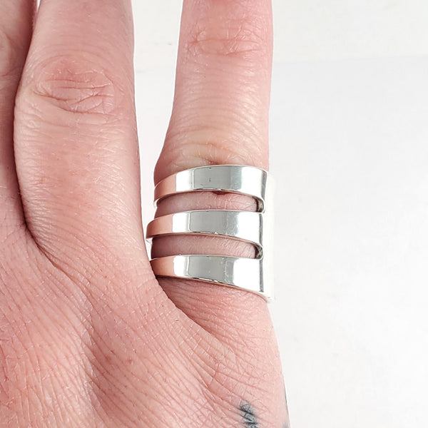 Lunt Eloquence Sterling Silver Cocktail Fork Ring by Midnight Jo
