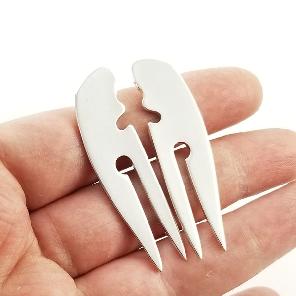 Sterling Silver Reed & Barton Francis I Salad Fork Tine Stud Earrings