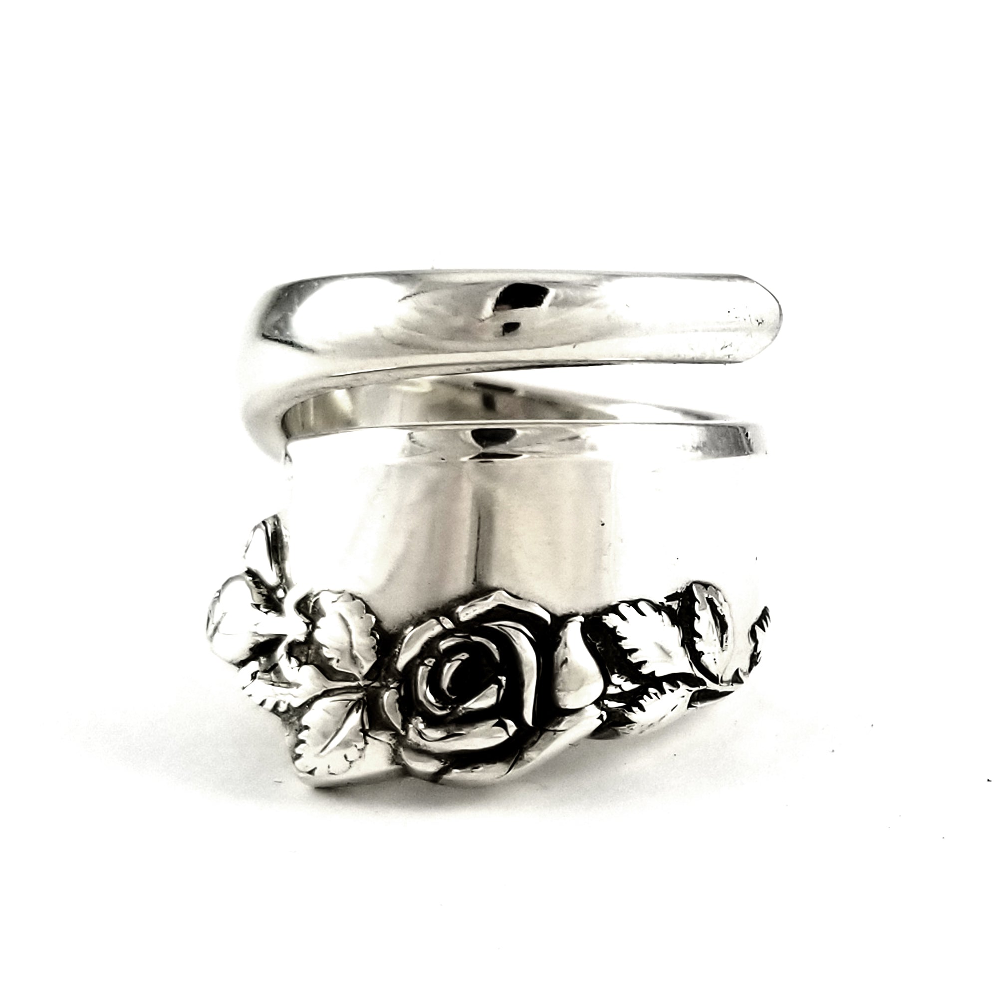 Lunt Garnet Rose Sterling Silver Wrapped Spoon Ring by Midnight Jo