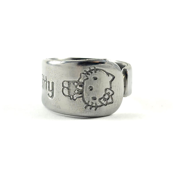Hello Kitty Waving Stainless Steel Spoon Ring
