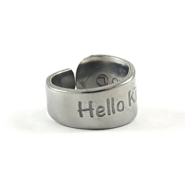Hello Kitty Waving Stainless Steel Spoon Ring