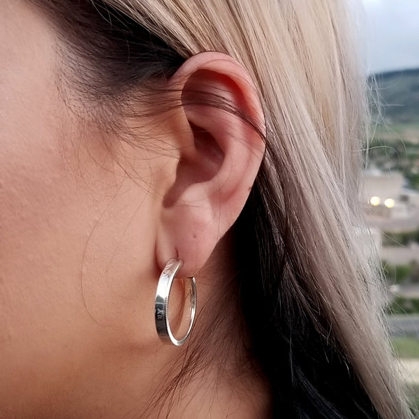 90% Silver State Quarter Hoop Earrings