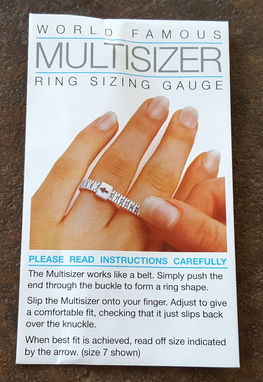 Multi-size Ring Sizing Gauge