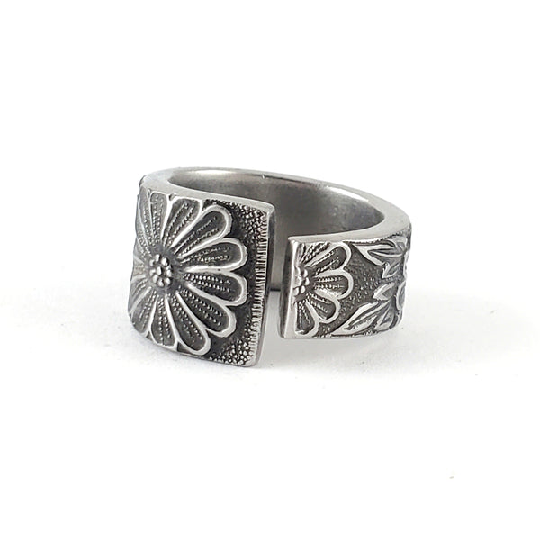 1970's Floral Lifetime Stainless Steel Spoon Ring Midnight Jo lcu63