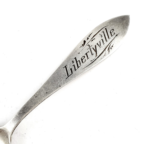 Antique Sterling Silver Libertyville Illinois Souvenir Spoon Ring - Made to Order