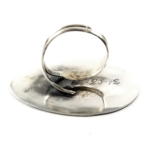 Sterling Silver Long Beach California Souvenir Spoon Statement Ring by midnight jo