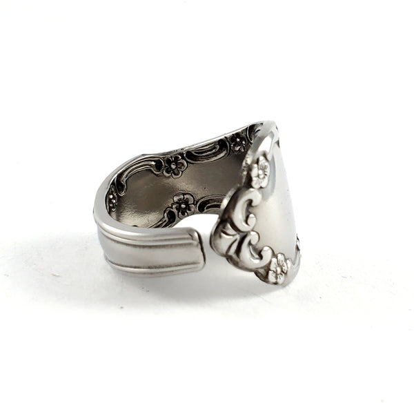 Oneida Mansion Hall Stainless Steel Spoon Ring by Midnight Jo floral flowers