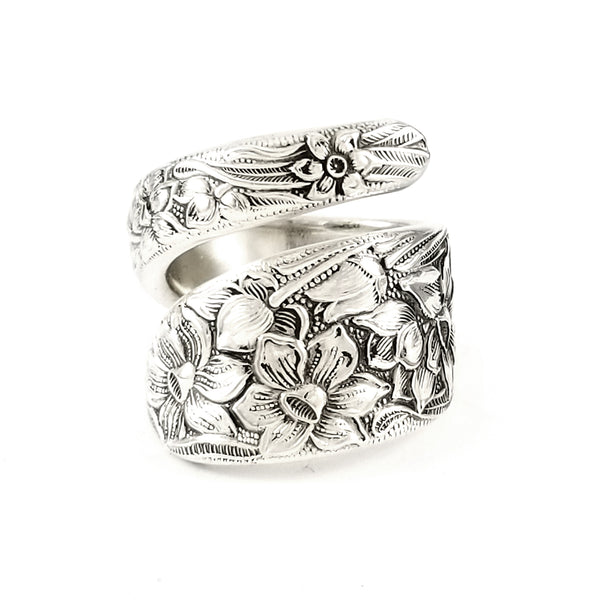 National Silver Narcissus Wrap Around Spoon Ring by midnight jo