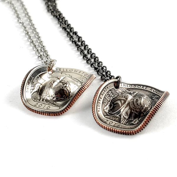 National Park Quarter Cowboy Hat Coin Necklace by midnight jo