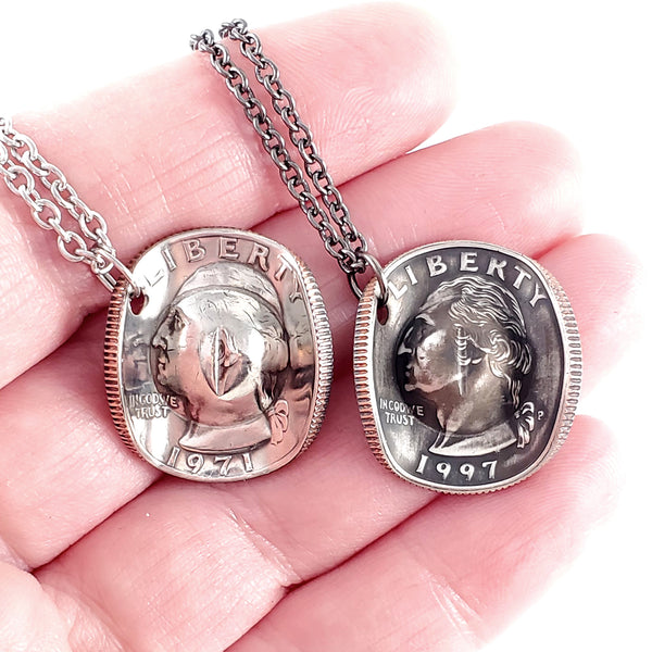 1965-1998 Quarter Cowboy Hat Coin Necklace by Midnight Jo
