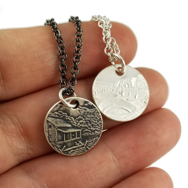 Silver National Park Quarter Large Punch Out Necklace by midnight jo