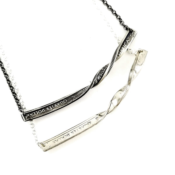 Silver State Quarter Twisted Bar Necklace by midnight jo