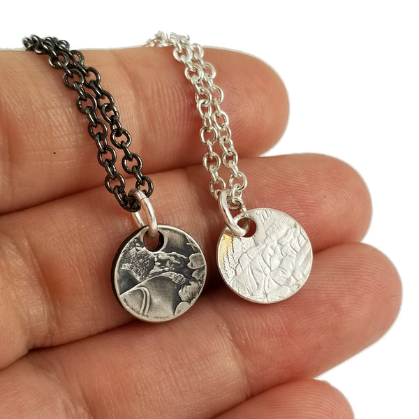 silver coin charm necklaces by midnight jo