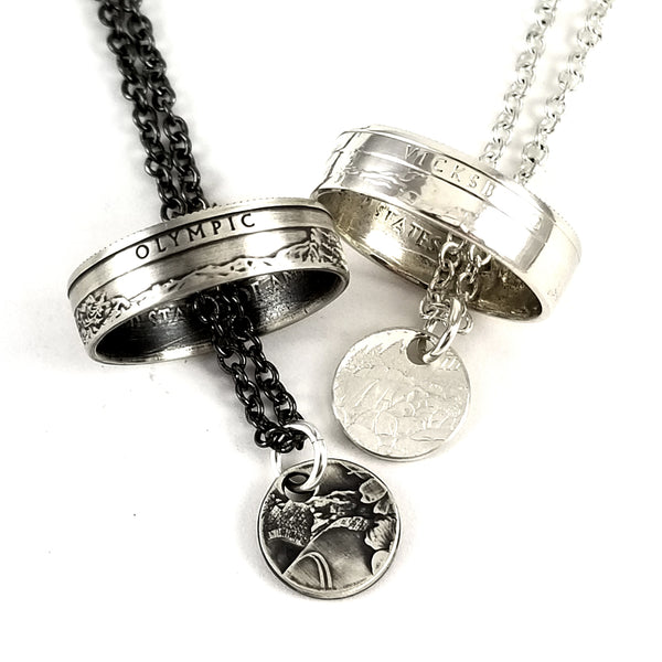 Silver National Park Coin Ring & Necklace Set by midnight jo