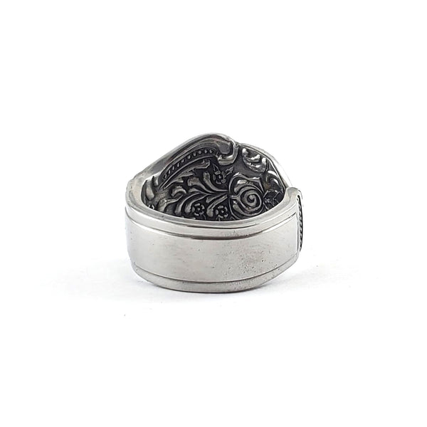 Oxford Hall OXH28 Floral Rose Stainless Steel Spoon Ring Midnight Jo