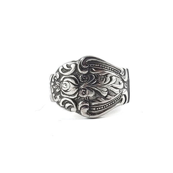 Oxford Hall OXH28 Floral Rose Stainless Steel Spoon Ring silverware unique 5th anniversary gift