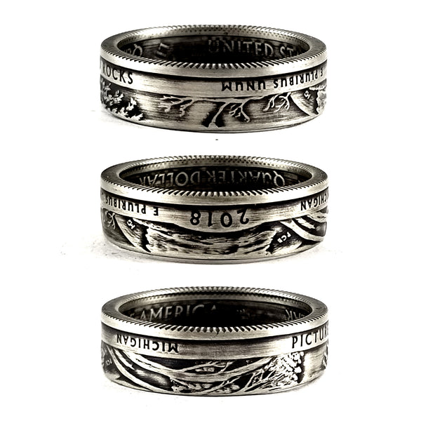 Silver Pictured Rocks National Park Coin Ring by Midnight Jo