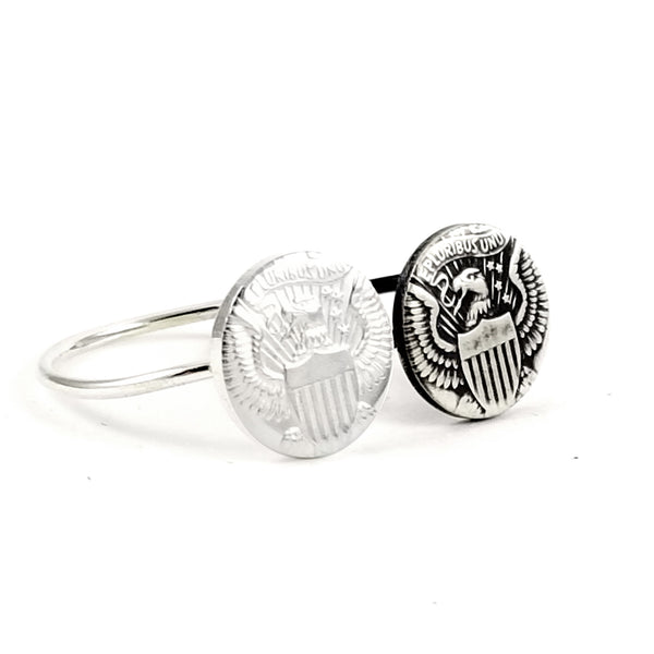 Silver JFK Half Dollar Punch Out Stacking Ring by Midnight Jo