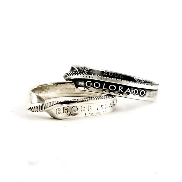 90% Silver State Quarter Twisted Coin Ring by midnight jo