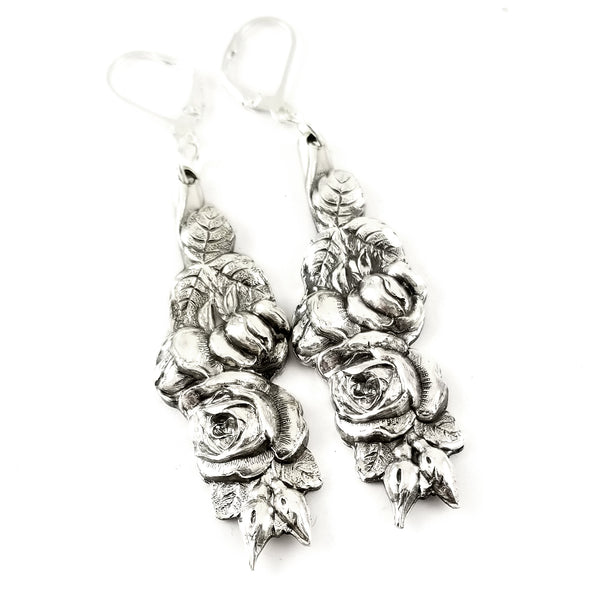 Reed & Barton Harlequin Rose Silverware Earrings by midnight jo