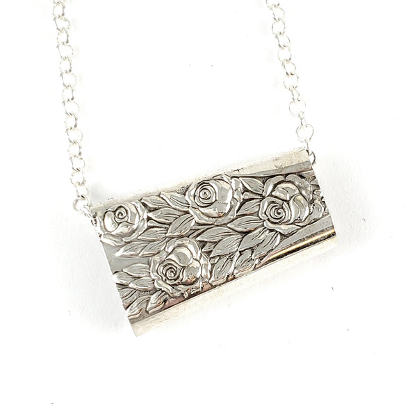 National Rose & Leaf Flatware Bar Bead Necklace by Midnight Jo