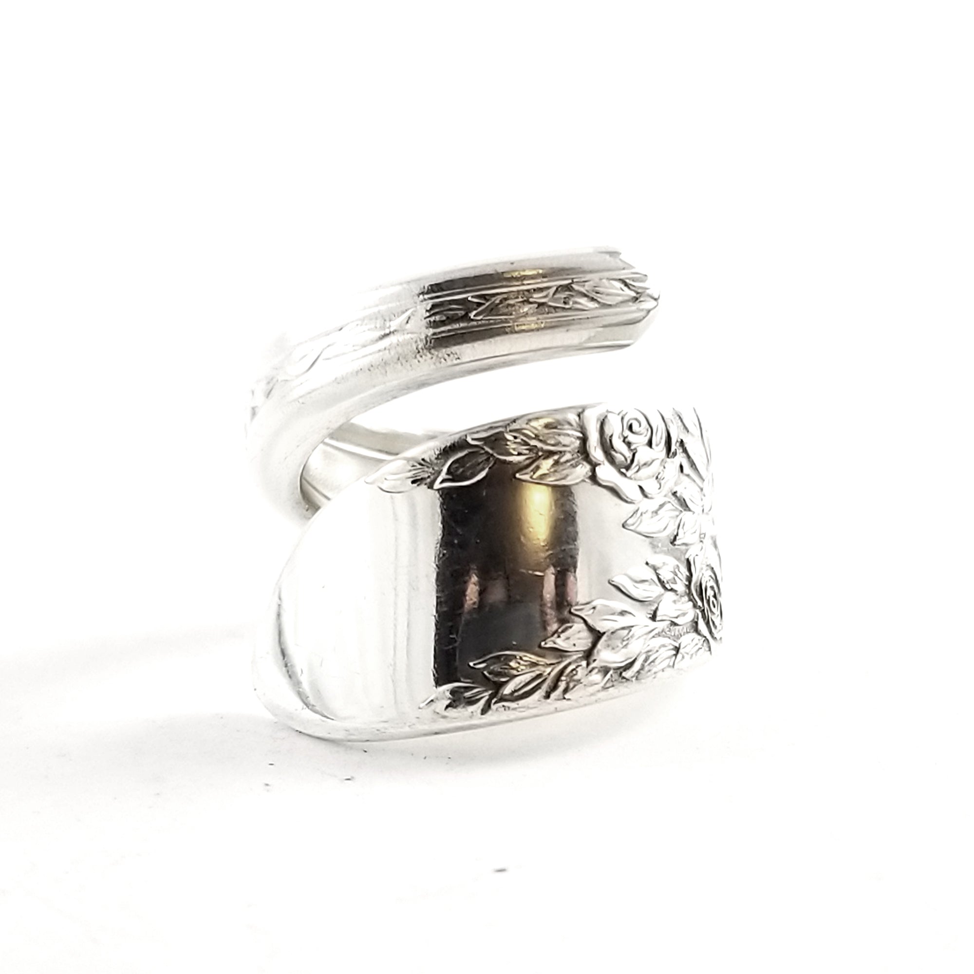 National Rose & Leaf Wrap Around Spoon Ring by Midnight Jo