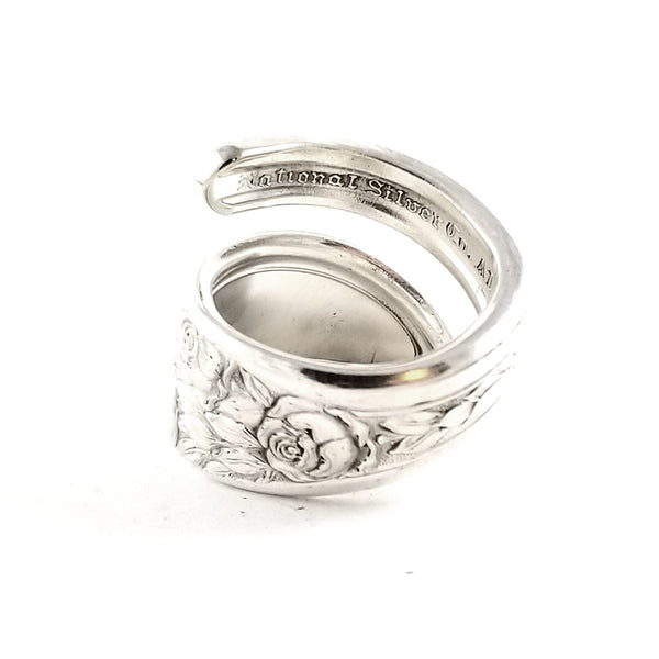 National Rose & Leaf Wrap Around Spoon Ring by Midnight Jo