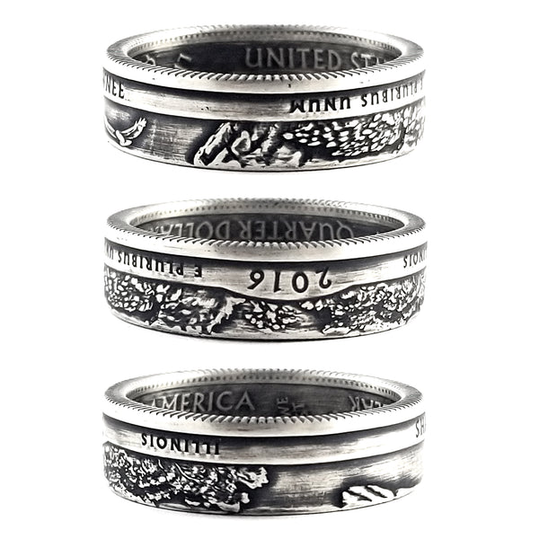 90% Silver Shawnee National Quarter Coin Ring by Midnight Jo