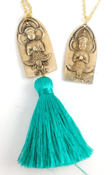 Vintage Brass Siam Spoon Necklace