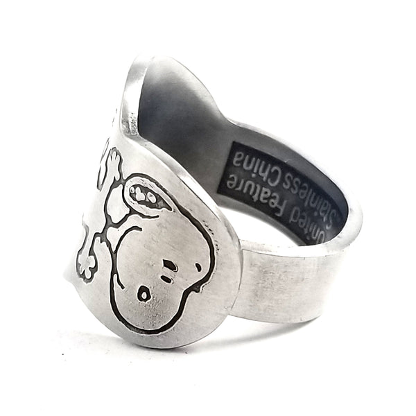 Snoopy & Woodstock on a Ball Danara Spoon Ring by Midnight Jo