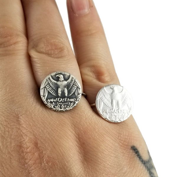 Silver Washington Quarter Stacking Coin Ring by midnight jo