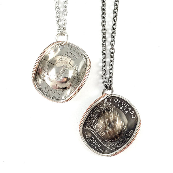 State Quarter Cowboy Hat Necklace by Midnight Jo